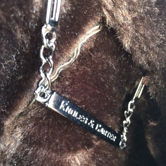 Vintage British Knoles & Carter Chocolate Suede, Fur Trim/Collar Faux Fur Lining - Picture 15 of 15